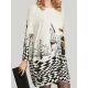 Vintage Loose Printed Split-Joint Sweater Vintage Loose Printed Split-Joint Sweater