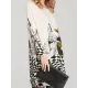 Vintage Loose Printed Split-Joint Sweater Vintage Loose Printed Split-Joint Sweater
