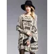Vintage Loose One-Shoulder Newspaper Printed Split-Joint Sweater Vintage Loose One-Shoulder Newspaper Printed Split-Joint Sweater