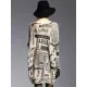 Vintage Loose One-Shoulder Newspaper Printed Split-Joint Sweater Vintage Loose One-Shoulder Newspaper Printed Split-Joint Sweater