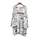 Vintage Loose One-Shoulder Newspaper Printed Split-Joint Sweater Vintage Loose One-Shoulder Newspaper Printed Split-Joint Sweater