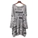 Vintage Loose One-Shoulder Newspaper Printed Split-Joint Sweater Vintage Loose One-Shoulder Newspaper Printed Split-Joint Sweater