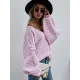 Original Loose Striped 8 Colors V-Neck Long Sleeves Sweater Top
