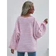 Original Loose Striped 8 Colors V-Neck Long Sleeves Sweater Top