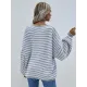 Original Loose Striped 8 Colors V-Neck Long Sleeves Sweater Top