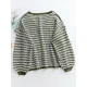 Original Loose Striped 8 Colors V-Neck Long Sleeves Sweater Top