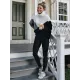 Original Loose Split-Joint Contrast Color High-Neck Long Sleeves Sweater Top Original Loose Split-Joint Contrast Color High-Neck Long Sleeves Sweater Top