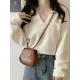 Casual Simple 6 Colors V-Neck Long Sleeves Sweater Top Casual Simple 6 Colors V-Neck Long Sleeves Sweater Top