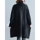 Casual Loose Solid Color Heaps Collar Long Sleeves Sweater Top Casual Loose Solid Color Heaps Collar Long Sleeves Sweater Top