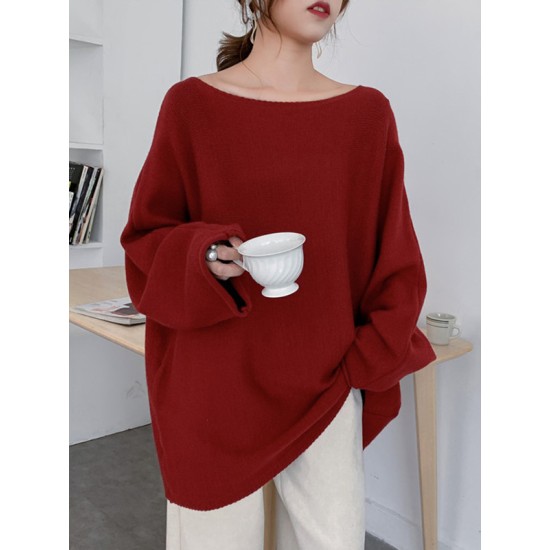 Simple Solid Color Round-Neck Sweater Simple Solid Color Round-Neck Sweater