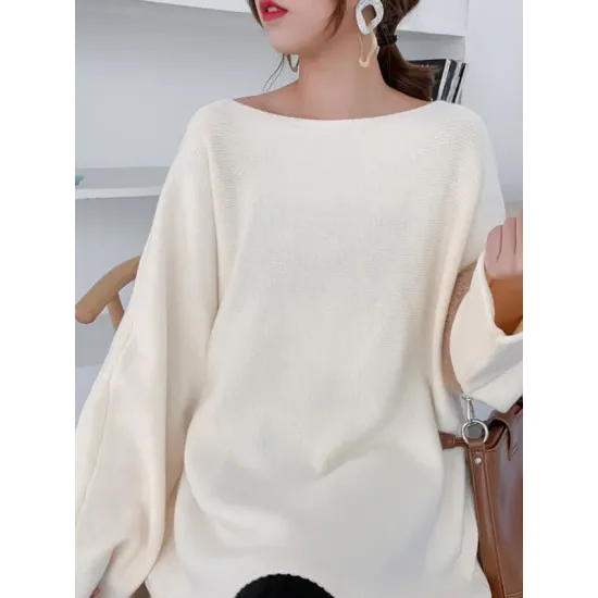 Simple Solid Color Round-Neck Sweater Simple Solid Color Round-Neck Sweater