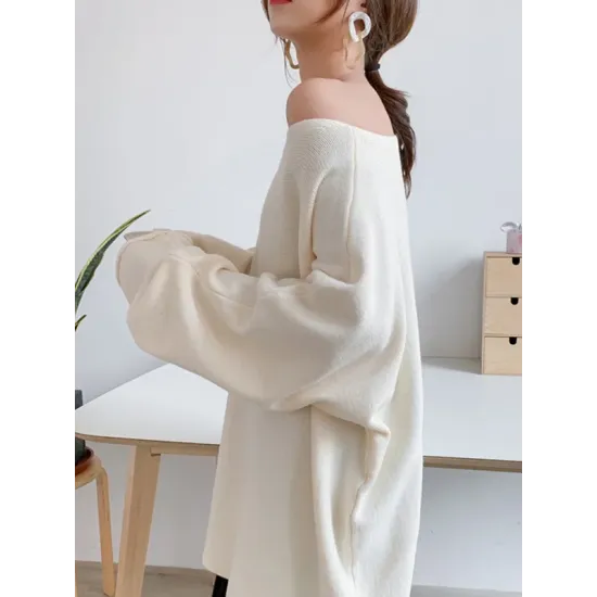 Simple Solid Color Round-Neck Sweater Simple Solid Color Round-Neck Sweater