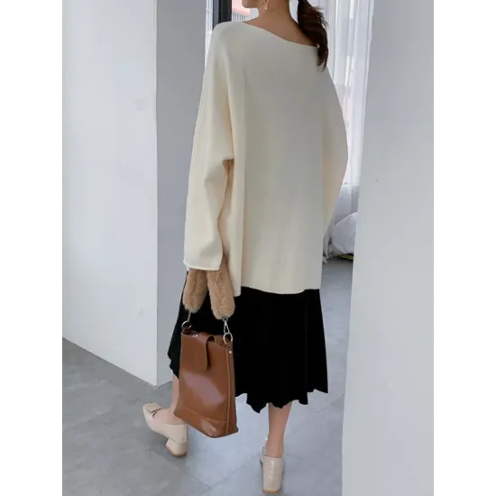 Simple Solid Color Round-Neck Sweater Simple Solid Color Round-Neck Sweater