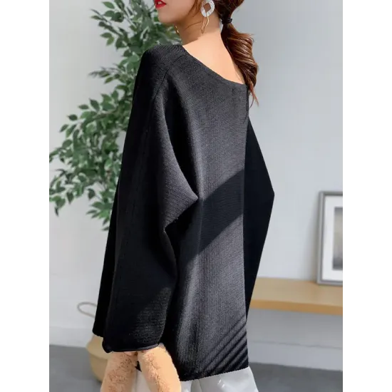 Simple Solid Color Round-Neck Sweater Simple Solid Color Round-Neck Sweater