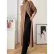 Original Loose Solid Color Split-Front Sweater Dress Original Loose Solid Color Split-Front Sweater Dress