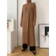 Original Loose Solid Color Split-Front Sweater Dress Original Loose Solid Color Split-Front Sweater Dress