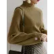 Simple Loose Solid Color High-Neck Sweater Simple Loose Solid Color High-Neck Sweater