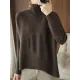 Original Irregular 7 Colors High-Neck Long Sleeves Sweater Top Original Irregular 7 Colors High-Neck Long Sleeves Sweater Top