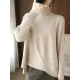 Original Irregular 7 Colors High-Neck Long Sleeves Sweater Top Original Irregular 7 Colors High-Neck Long Sleeves Sweater Top