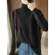 Original Irregular 7 Colors High-Neck Long Sleeves Sweater Top Original Irregular 7 Colors High-Neck Long Sleeves Sweater Top