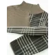 Casual Loose 3 Colors Split-Joint Plaid High-Neck Batwing Long Sleeves Sweater Top Casual Loose 3 Colors Split-Joint Plaid High-Neck Batwing Long Sleeves Sweater Top