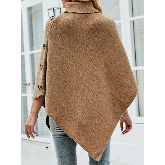 Casual 7 Colors High-Neck Sweater Cape Casual 7 Colors High-Neck Sweater Cape