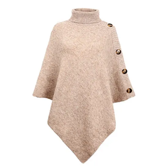 Casual 7 Colors High-Neck Sweater Cape Casual 7 Colors High-Neck Sweater Cape