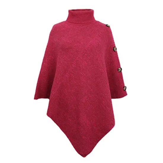 Casual 7 Colors High-Neck Sweater Cape Casual 7 Colors High-Neck Sweater Cape