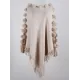 Original 6 Colors Tassels Embroidered Round-Neck Sweater Cape Original 6 Colors Tassels Embroidered Round-Neck Sweater Cape