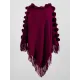 Original 6 Colors Tassels Embroidered Round-Neck Sweater Cape Original 6 Colors Tassels Embroidered Round-Neck Sweater Cape