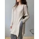 Original Irregular 5 Colors Split-Side Round-Neck Long Sleeves Sweater Top Original Irregular 5 Colors Split-Side Round-Neck Long Sleeves Sweater Top