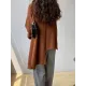 Original Irregular 5 Colors Split-Side Round-Neck Long Sleeves Sweater Top Original Irregular 5 Colors Split-Side Round-Neck Long Sleeves Sweater Top