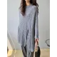 Original Irregular 5 Colors Split-Side Round-Neck Long Sleeves Sweater Top Original Irregular 5 Colors Split-Side Round-Neck Long Sleeves Sweater Top