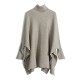 Simple Loose Solid Color High-Neck Batwing Sleeves Sweater Simple Loose Solid Color High-Neck Batwing Sleeves Sweater