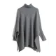 Simple Loose Solid Color High-Neck Batwing Sleeves Sweater Simple Loose Solid Color High-Neck Batwing Sleeves Sweater