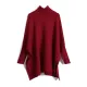Simple Loose Solid Color High-Neck Batwing Sleeves Sweater Simple Loose Solid Color High-Neck Batwing Sleeves Sweater