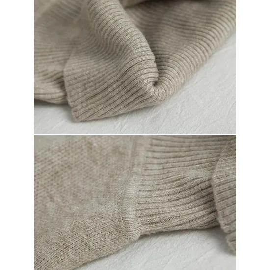 Simple Loose Solid Color High-Neck Batwing Sleeves Sweater Simple Loose Solid Color High-Neck Batwing Sleeves Sweater