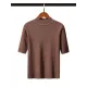 15 Colors Knitting Solid Color High-Neck Short Sleeves Pullover 15 Colors Knitting Solid Color High-Neck Short Sleeves Pullover