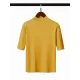 15 Colors Knitting Solid Color High-Neck Short Sleeves Pullover 15 Colors Knitting Solid Color High-Neck Short Sleeves Pullover