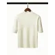 15 Colors Knitting Solid Color High-Neck Short Sleeves Pullover 15 Colors Knitting Solid Color High-Neck Short Sleeves Pullover