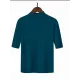 15 Colors Knitting Solid Color High-Neck Short Sleeves Pullover 15 Colors Knitting Solid Color High-Neck Short Sleeves Pullover