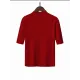 15 Colors Knitting Solid Color High-Neck Short Sleeves Pullover 15 Colors Knitting Solid Color High-Neck Short Sleeves Pullover