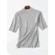 15 Colors Knitting Solid Color High-Neck Short Sleeves Pullover 15 Colors Knitting Solid Color High-Neck Short Sleeves Pullover