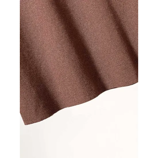 15 Colors Knitting Solid Color High-Neck Short Sleeves Pullover 15 Colors Knitting Solid Color High-Neck Short Sleeves Pullover