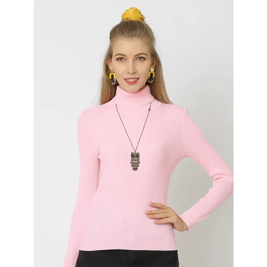 10 Colors Simple Knitting Solid Color High-Neck Pullover 10 Colors Simple Knitting Solid Color High-Neck Pullover