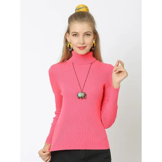 10 Colors Simple Knitting Solid Color High-Neck Pullover 10 Colors Simple Knitting Solid Color High-Neck Pullover