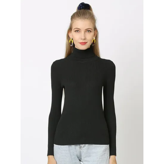 10 Colors Simple Knitting Solid Color High-Neck Pullover 10 Colors Simple Knitting Solid Color High-Neck Pullover