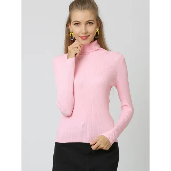 10 Colors Simple Knitting Solid Color High-Neck Pullover 10 Colors Simple Knitting Solid Color High-Neck Pullover