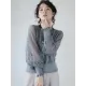 Original Loose Hollow Lace Round-Neck Long Puff Sleeves Sweater Pullovers Original Loose Hollow Lace Round-Neck Long Puff Sleeves Sweater Pullovers