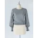 Original Loose Hollow Lace Round-Neck Long Puff Sleeves Sweater Pullovers Original Loose Hollow Lace Round-Neck Long Puff Sleeves Sweater Pullovers